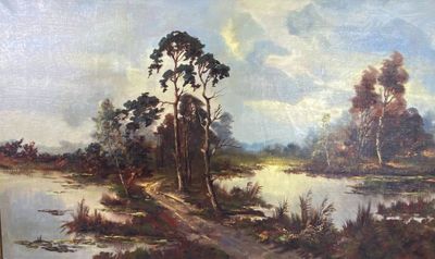 Pierre JACOBS (1916-1963) Vue d'étangs en Automne - Photo 1