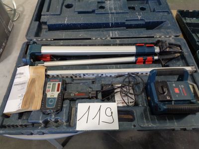 many tools in a case on display on a table