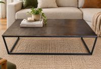 Table basse rectangulaire, en métal , plateau couleur bronze…