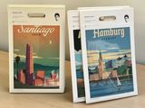 two bags of cigarettes sitting on a wooden table