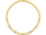 a yellow gold and diamond necklace