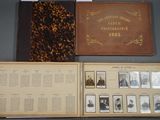 an open book with pictures of men and women on it