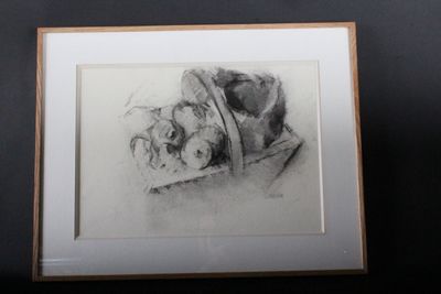 S. HOSODA (XXème siècle) Panier de pommes