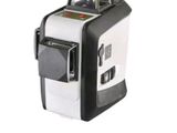 une petite machine en noir et blanc sur laquelle se trouve un bouton rouge