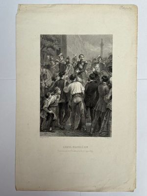 un vieux dessin en noir et blanc représentant une foule de personnes