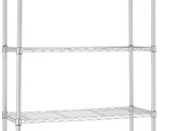 a chrome steel shelving with four shelves and four shelves