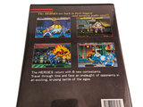 a back cover of a video game with a picture of the hero