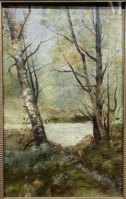 École FRANÇAISE du XXe siècle Bois et rivière