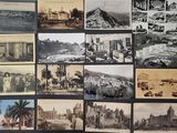several old photos of a bunch of buildings and palm trees