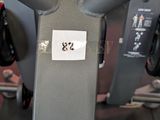 a close up of a stationary exercise bike in a gym