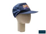 the hat is on a mannequin head and has a star wars logo on it