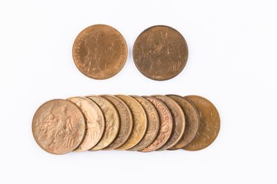 Monnaies - France - Collection de 12 x 10 Centimes Dupuis en…