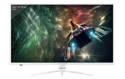 an image of a computer monitor with a picture of a space ship on the screen