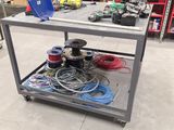 a table with a bunch of wires on top of it