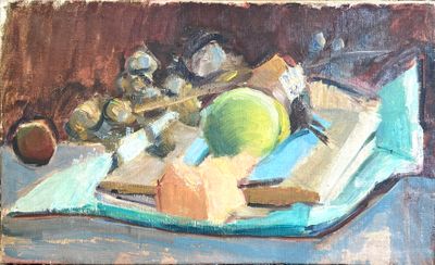 Ecole moderne. Composition aux fruits.