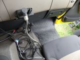 a car that has a bunch of wires attached to it