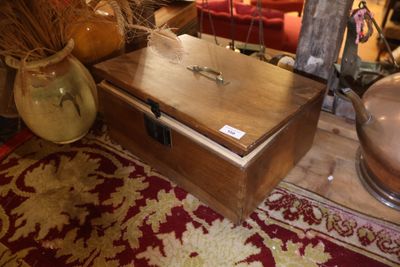 Coffre en bois naturel XX° siècle 20 x 42 x 30 cm // Enlèvem… - Photo 1