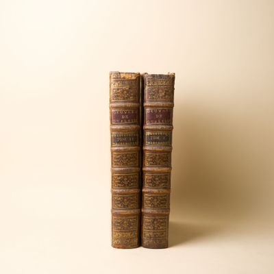 deux vieux livres posés l'un sur l'autre sur une table