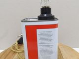 a light that is sitting on top of a wooden table