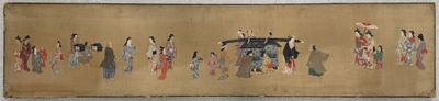 an image of a painting of a group of people on a wall