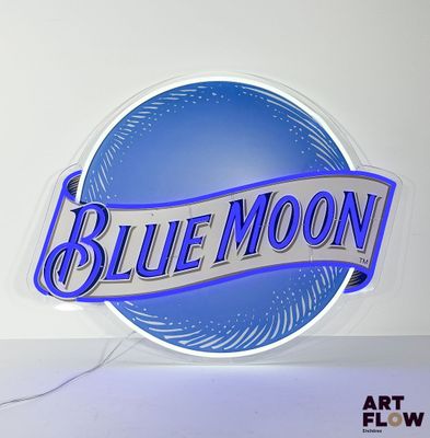 Enseigne lumineuse sur plexiglas Blue Moon.