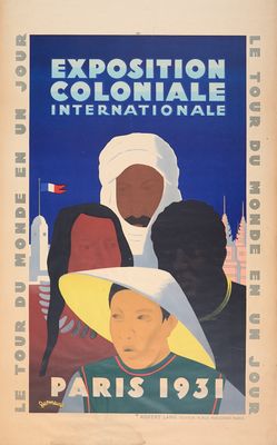 une image représentant une affiche sur laquelle figurent une femme et un enfant devant la tour Eiffel