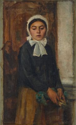 une image d'un tableau représentant une femme assise sur une chaise