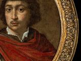painting of a young man in a red cloak and white shirt