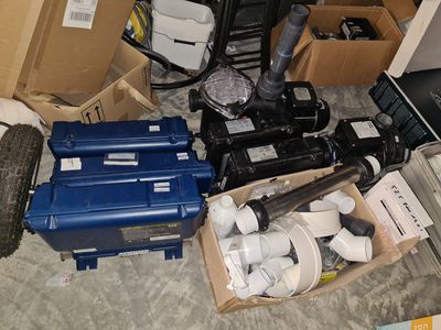 many different types of plumbing equipment in a room
