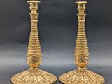 pair of antique brass candlesticks