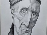 a drawing of a man with a turban on his head