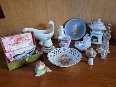 many different types of china on the table