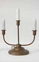 Paire de candélabres en cuivre patiné à trois bras de lumièr… (photo 4)