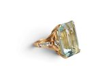 an aquamarinee and diamond ring, by van cleef
