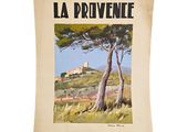 un tableau représentant un paysage avec des arbres et un château au loin