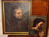 un tableau représentant un homme barbu à côté d'un tableau représentant un homme barbu