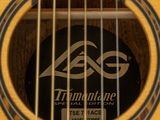 a close up of a guitar with a label on it