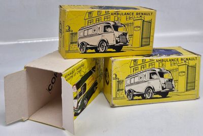 three boxes that are sitting next to each other on a table