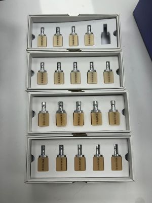a lot of padlocks that are on display in a box