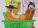 a drawing of a cat and a dog in a box