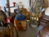 many different types of statues on the table