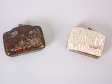 pair of mother of pearl and mother of pearl purses