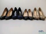 neuf paires de chaussures pour femmes alignées en rang