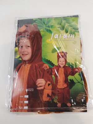 a plastic bag with a picture of a child in a monkey costume