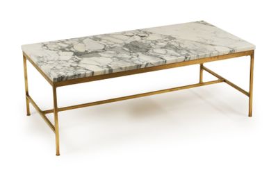 marble top coffee table with gold frame and metal legs