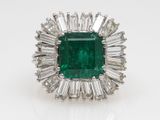 an emerald and diamond ring
