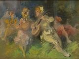 an image of a painting of a group of people playing musical instruments