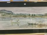a picture of a painting on display in a room