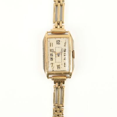 Bracelet montre de dame en or, bracelet maille fantaisie, ca… - Photo 1