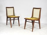 paire de chaises danoises du milieu du siècle dernier avec des assises tressées